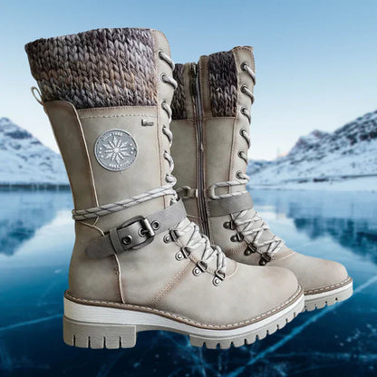 Bottes d'hiver en cuir noir pour femme Elegance