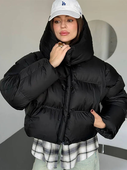 Doudoune Courte Femme Capuche Hiver