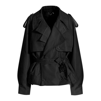Trench-coat court pour femme, manches longues, moderne