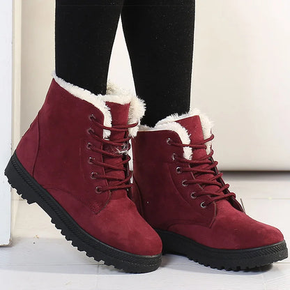 Bottes d'hiver chaudes pour femmes, rembourrage doux