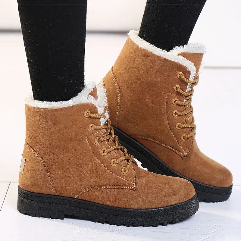 Bottes d'hiver chaudes pour femmes, rembourrage doux