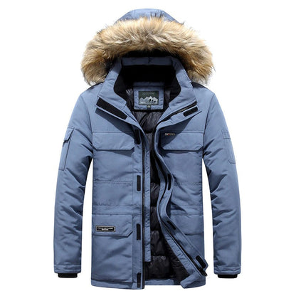 Manteau d'hiver homme avec détails en fourrure de luxe