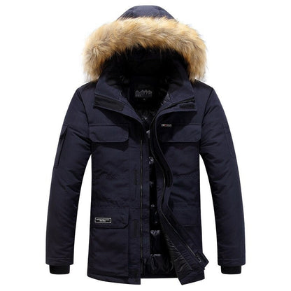 Manteau d'hiver homme avec détails en fourrure de luxe