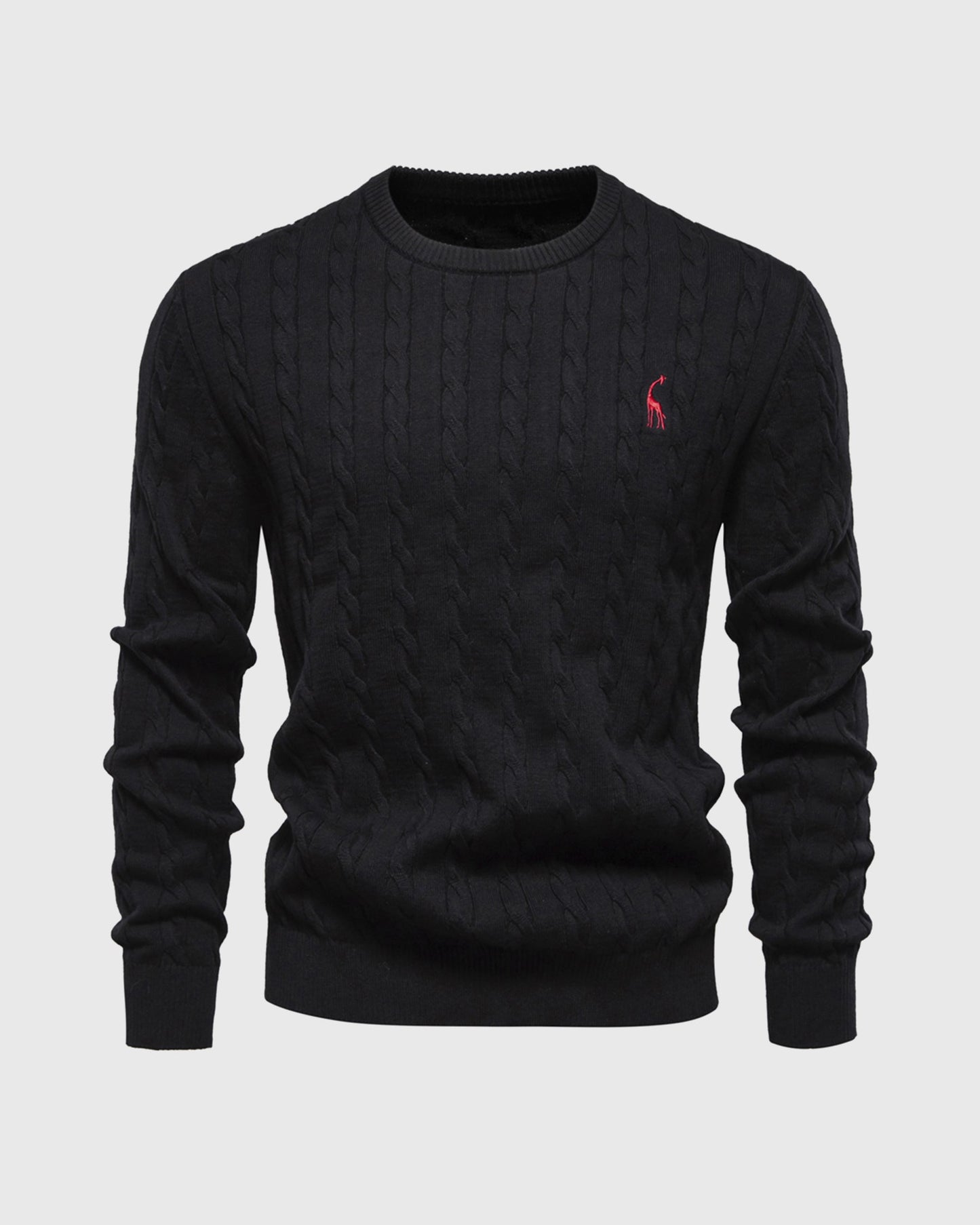 Vêtements élégants | Tricot torsadé coupe droite Poignets côtelés Détail logo