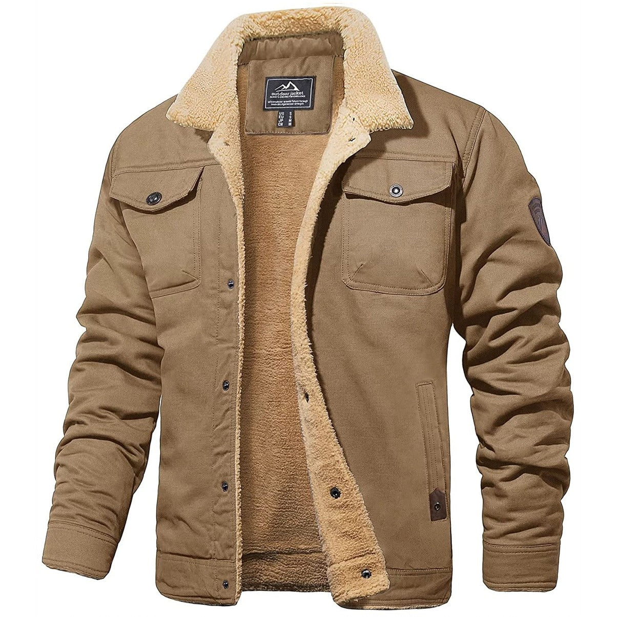 Blouson bombardier homme chaud doublé avec poches poitrine