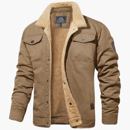 Blouson aviateur d'hiver doublé chaud style rétro