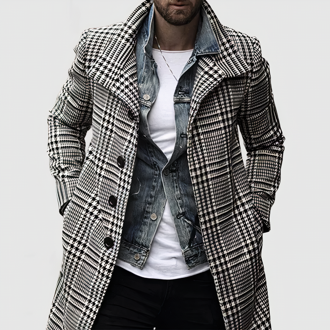 Manteau classique à carreaux pour femmes
