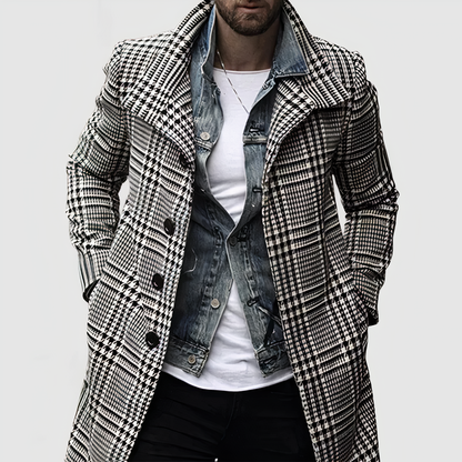 Manteau classique à carreaux pour femmes