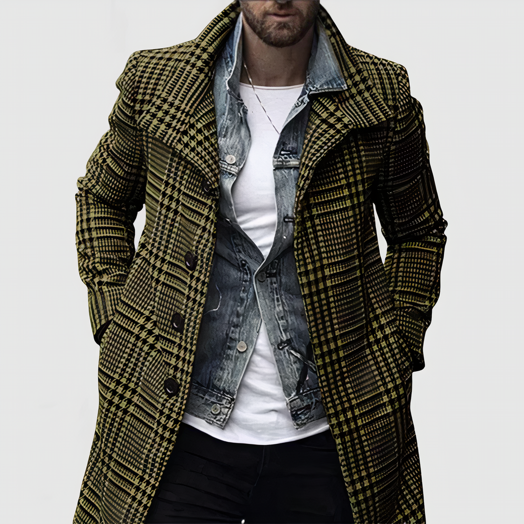 Manteau classique à carreaux pour femmes
