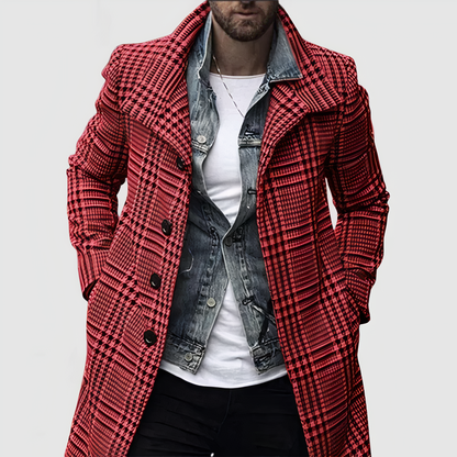 Manteau classique à carreaux pour femmes