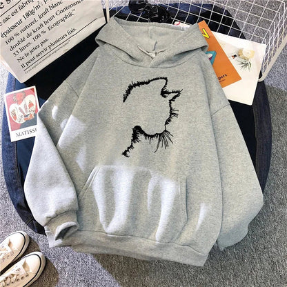 Sweat à capuche douillet avec motif chat mignon