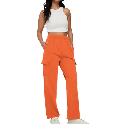 Pantalon de jogging confortable Taille haute Jambes larges