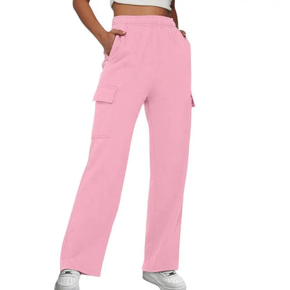 Pantalon de jogging confortable Taille haute Jambes larges