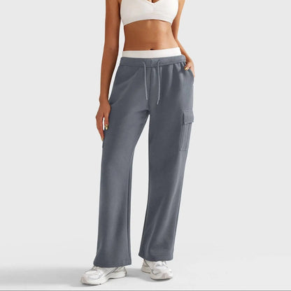 Pantalon de jogging confortable Taille haute Jambes larges