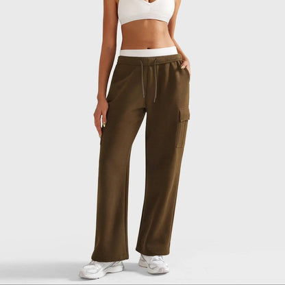 Pantalon de jogging confortable Taille haute Jambes larges