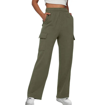 Pantalon de jogging confortable Taille haute Jambes larges