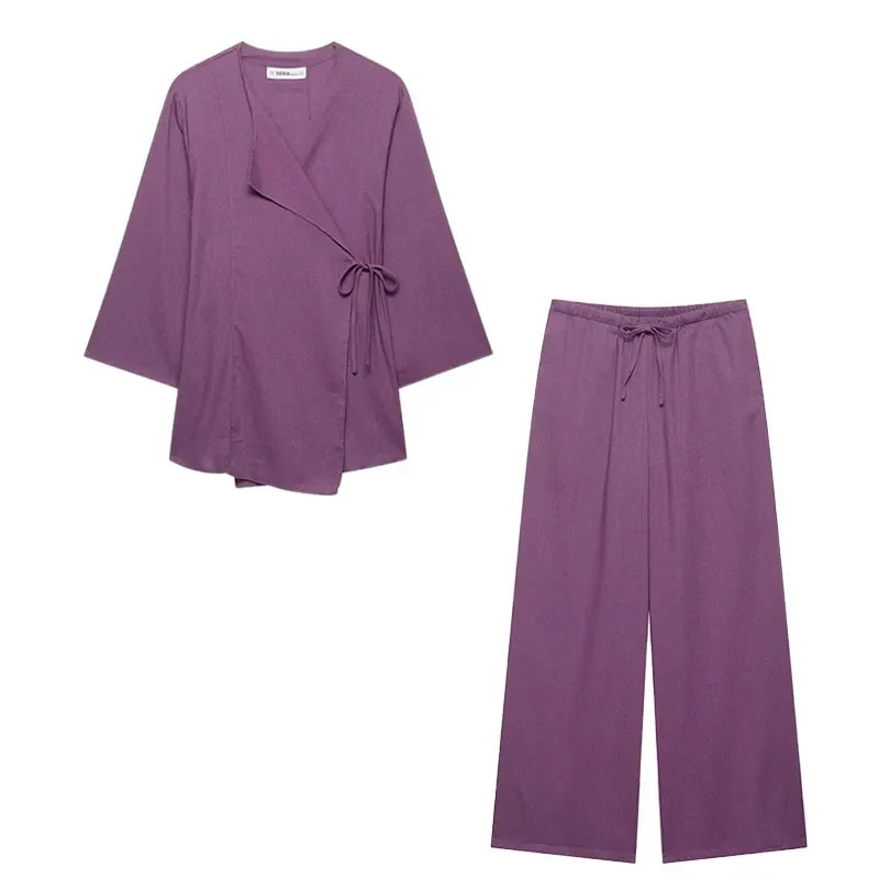 Costume en lin d'été Élégante mode féminine