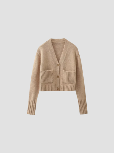 Gilet en tricot pour femme avec poches