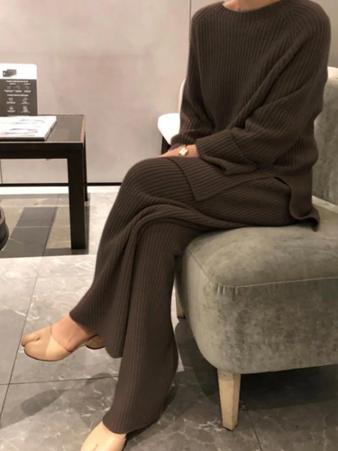 Ensemble pull et cardigan doux pour femme