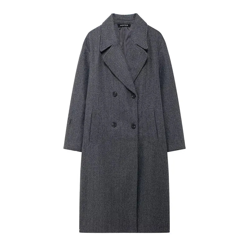 Manteau d'hiver élégant pour femme avec revers, veste matelassée