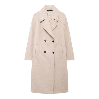 Manteau d'hiver élégant pour femme avec revers, veste matelassée