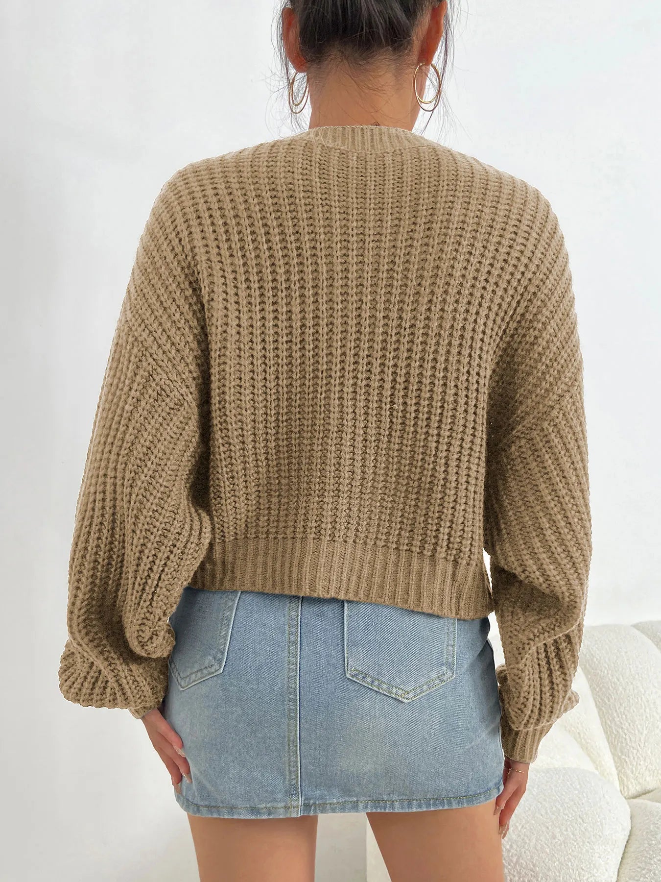 Elegante Damenkleidung Batwing Ärmel Rundhals - IdealeKleiden