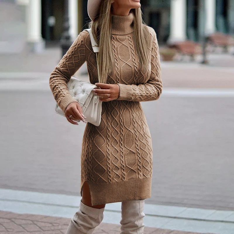 Elegantes Strickkleid Damen Herbst Winter - IdealeKleiden
