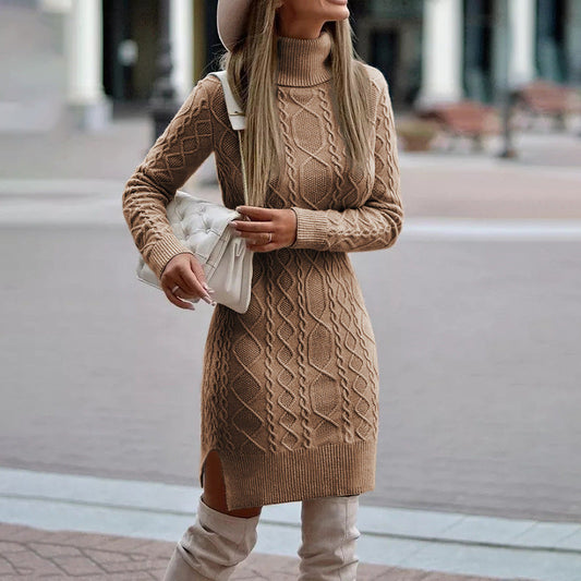 Elegantes Strickkleid Damen Herbst Winter - IdealeKleiden