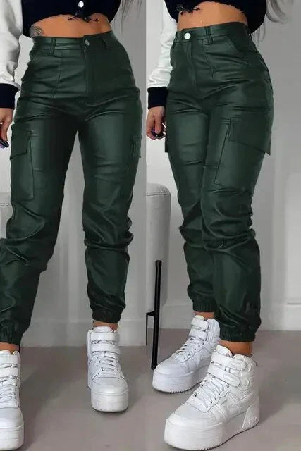 Isabella - Pantalon en Cuir Personnalisé Tendance Long
