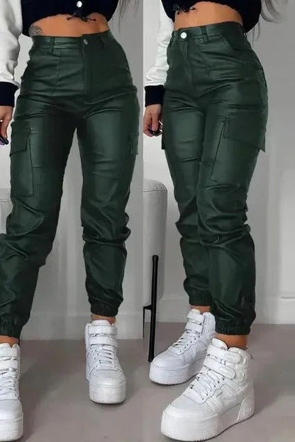 Isabella - Pantalon en Cuir Personnalisé Tendance Long
