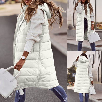 Bodywarmer d'hiver surdimensionné matelassé à capuche
