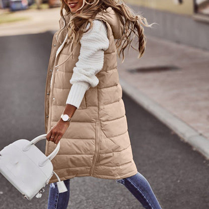 Gilet matelassé long élégant pour femme