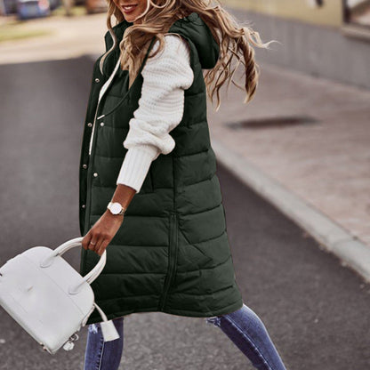 Gilet matelassé long élégant pour femme