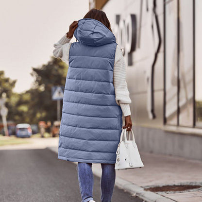 Winter Bodywarmer Oversized Kapuze Gesteppt - IdealeKleiden