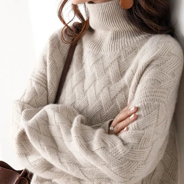 Pull en laine femme Col roulé automnal