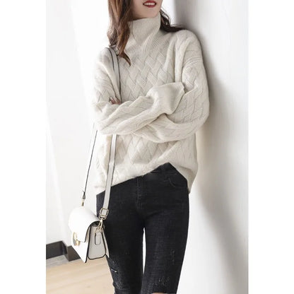 Pull oversized en grosse maille de laine douce