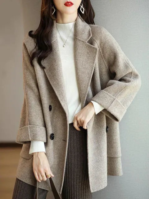 Manteau d'hiver élégant en laine pour femme
