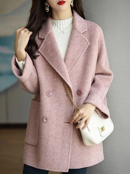 Manteau d'hiver élégant en laine pour femme