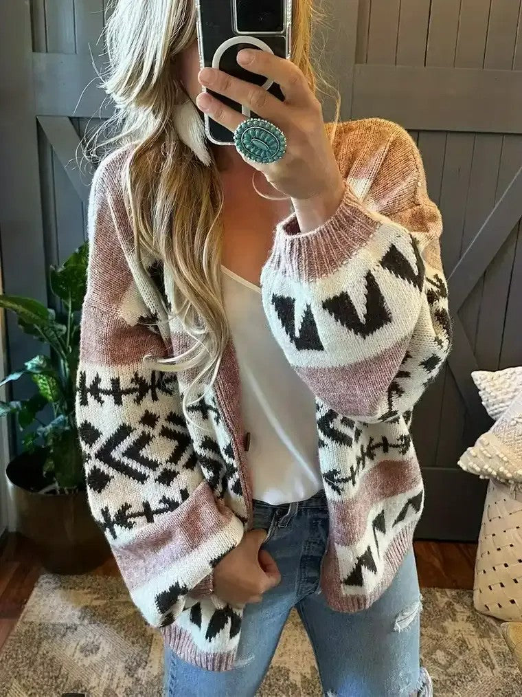Gilet en tricot pour femme rayures colorées en blocs