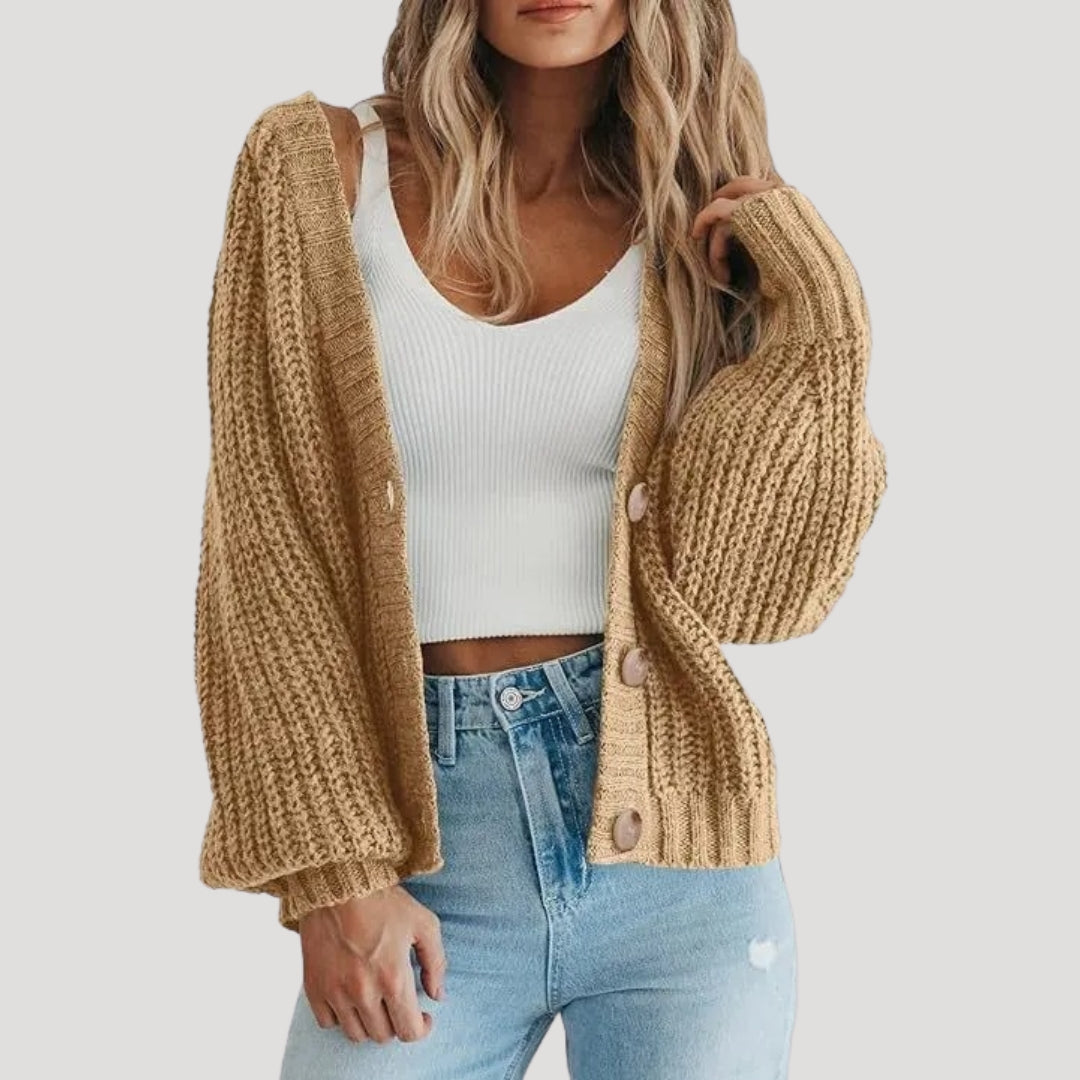 Cardigan pour femme, manches oversize, moderne