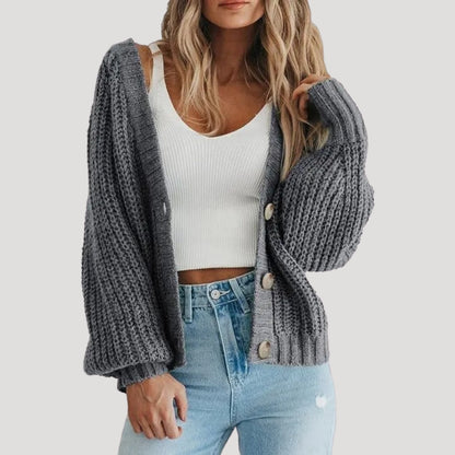 Cardigan pour femme, manches oversize, moderne