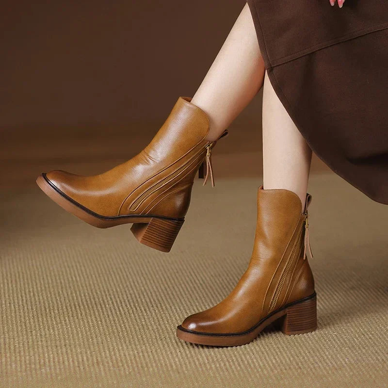 Bottines Femme à Talon Bloc Tendance
