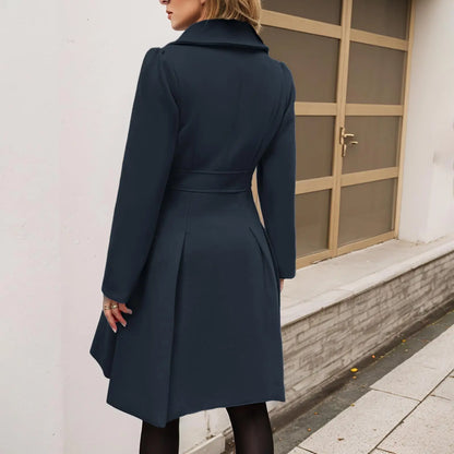 Eleganter Damen Wintermantel Doppelreihe GoldKnöpfe - IdealeKleiden