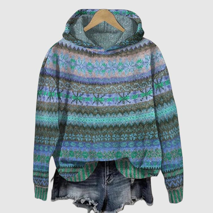 Kuschelige Hoodie Norweger Muster - IdealeKleiden