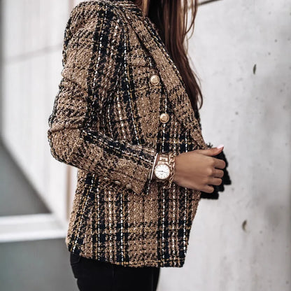 Übergangsjacke Damen Langärmlig Mustered - IdealeKleiden