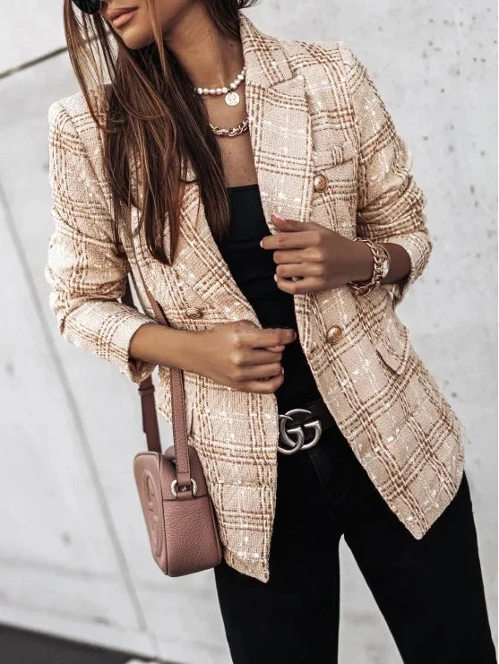 Veste de mi-saison femme manches longues à motifs