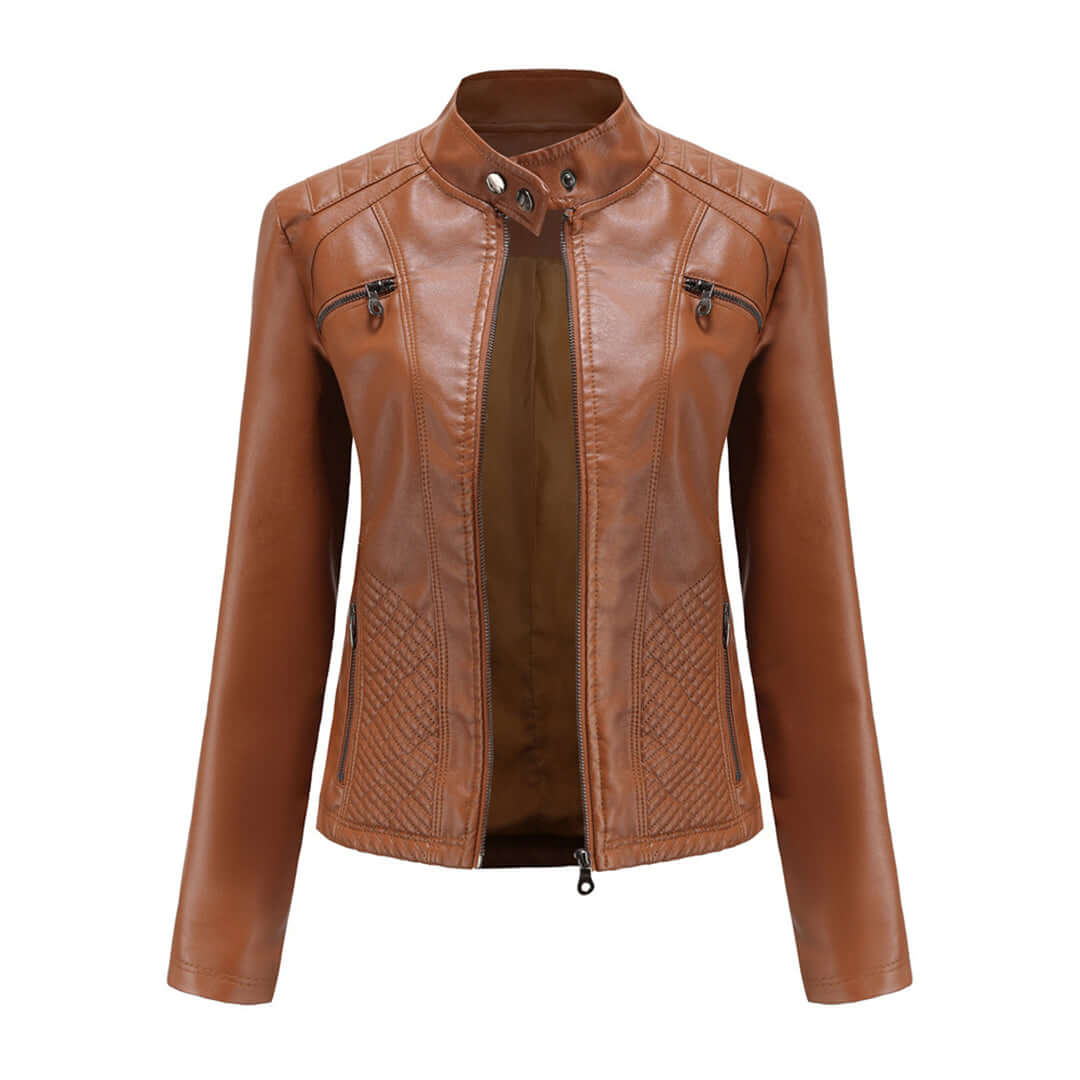 Veste en cuir style classique élégante
