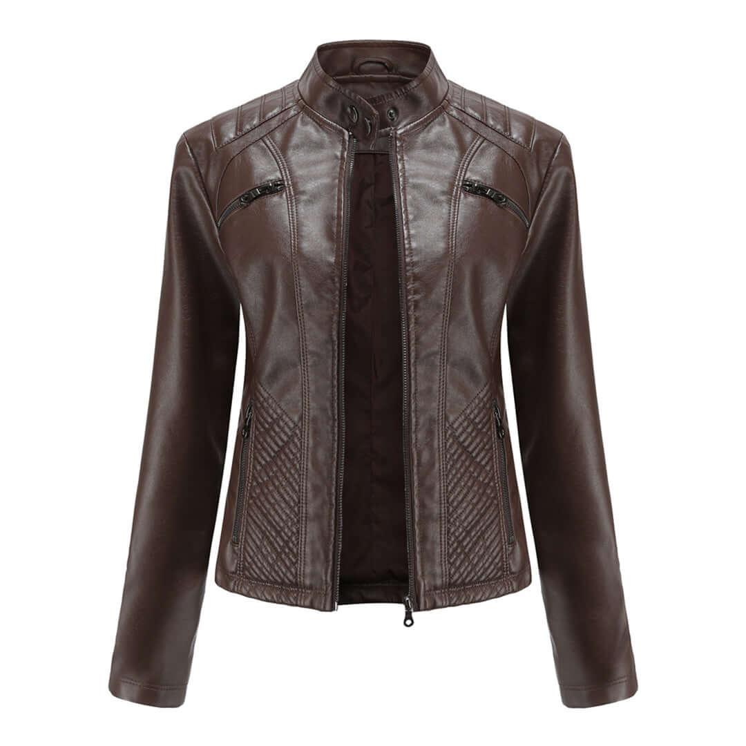Veste en cuir style classique élégante