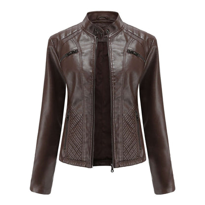 Veste en cuir style classique élégante