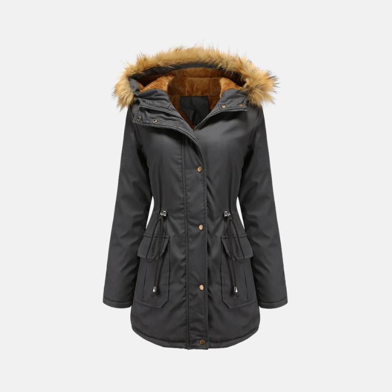 Parka d'hiver pour femme, chaud, polaire, capuche en fausse fourrure